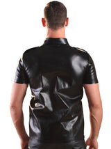 Black Mens Leather Shirt - Honour Clothing
