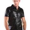 Black Mens Leather Shirt - Honour Clothing