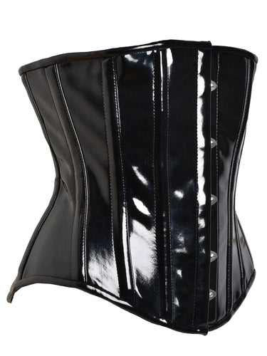 Black PVC Darque Underbust Corset - Honour Clothing