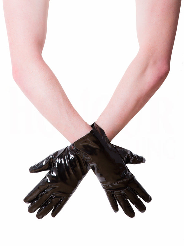 Black PVC Short Gloves - Honour Clothing