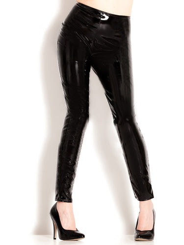 Black PVC Skin Tight Leggings - Honour Clothing