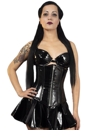 Black PVC Synergy Underbust Corset - Honour Clothing