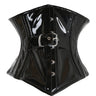Black PVC Underbust Buckled Corset - Honour Clothing