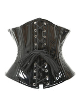 Black PVC Underbust Buckled Corset - Honour Clothing