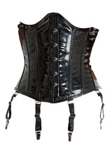 Black PVC Underbust Corset - Honour Clothing