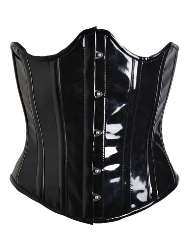 Black PVC Underbust Corset - Honour Clothing