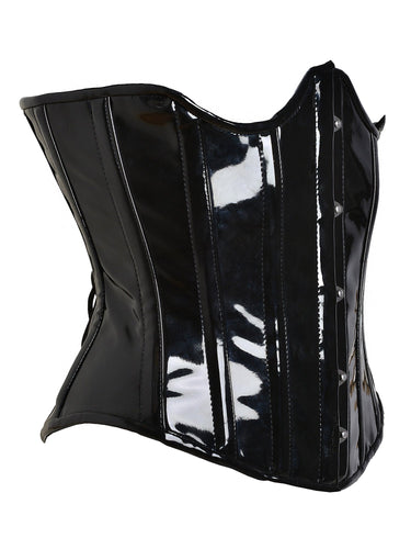 Black PVC Underbust Corset - Honour Clothing