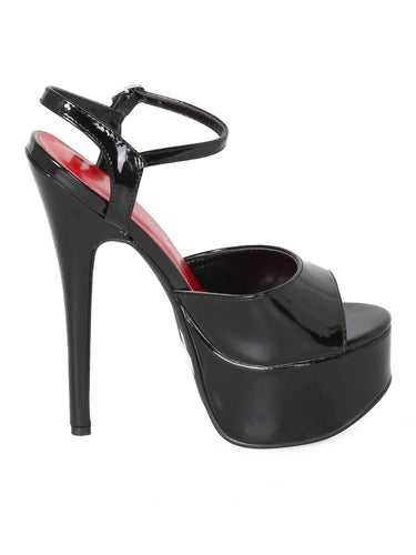 Black Patent Liberty Sandals - Honour Clothing