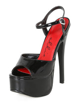 Black Patent Liberty Sandals - Honour Clothing
