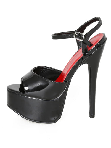 Black Patent Liberty Sandals - Honour Clothing
