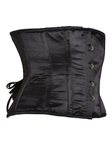 Black Satin Underbust Corset - Honour Clothing