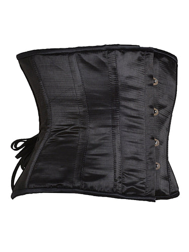 Black Satin Underbust Corset - Honour Clothing