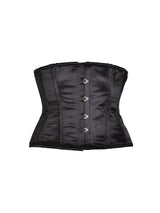 Black Satin Underbust Corset - Honour Clothing