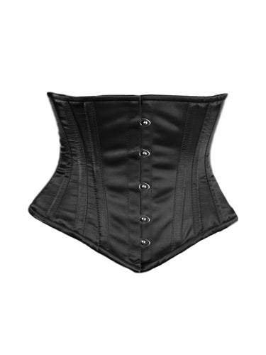 Black Satin Waist Cincher - Honour Clothing
