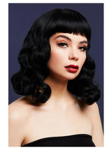 Black Short Fringe Wavy Wig - Honour Clothing