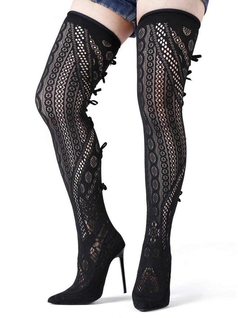 Black Thigh High Sephie Boots - Honour Clothing