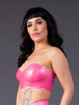Blush Bandeau Latex Bra - Honour Clothing