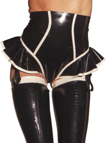 Boudoir Latex Black & White Knickers - Honour Clothing