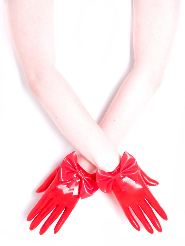 Bow Gloves in Red - Honour Clothing