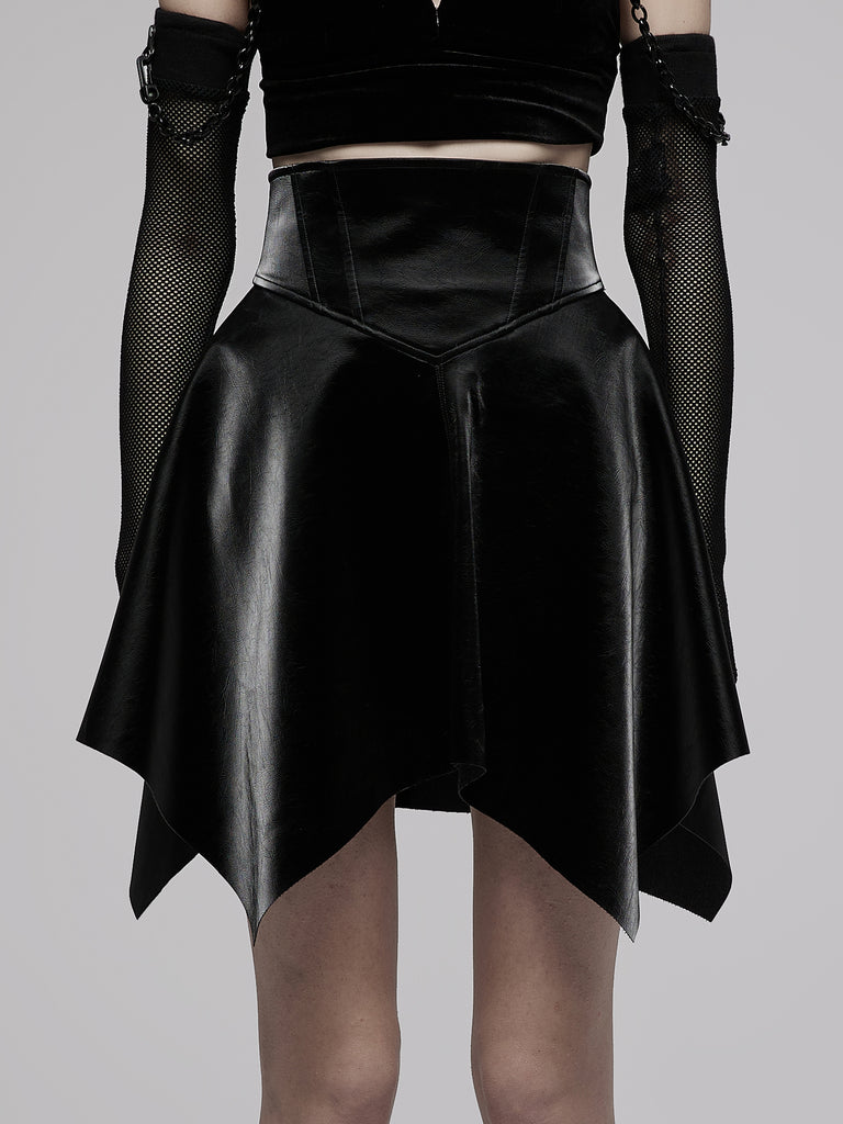 Punk Rave Asymmetric Skirt With Zipper