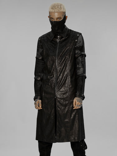 Punk Rave Mens Over Jacket With Removable Hollow Out Sleeves