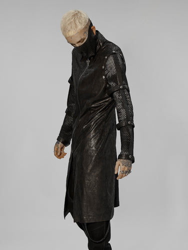Punk Rave Mens Over Jacket With Removable Hollow Out Sleeves