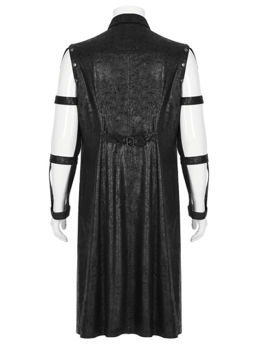 Punk Rave Mens Over Jacket With Removable Hollow Out Sleeves