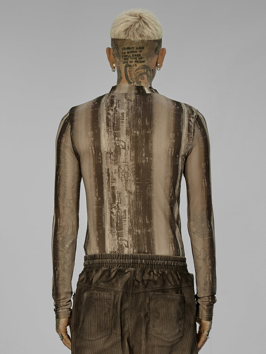 Punk Rave Men's Tight Mesh Tie Dyed Gauze Shirt – Honour Clothing