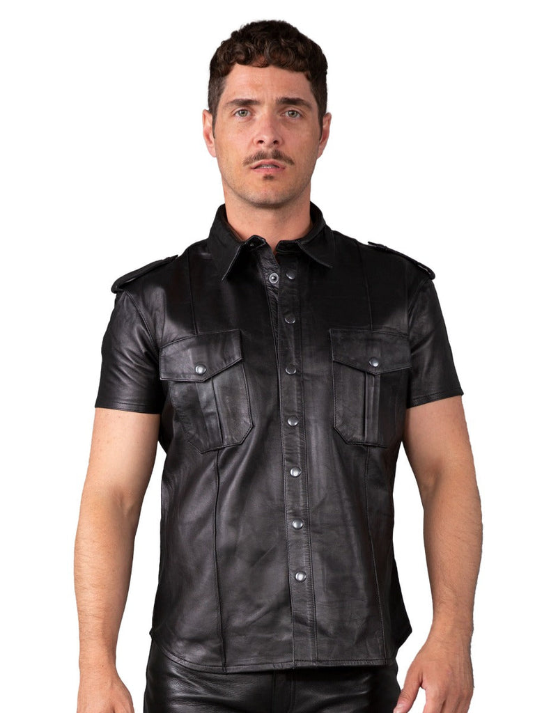 Classic Collar Leather Shirt - Honour Clothing