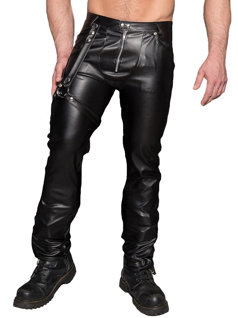 Faux Leather Gothic Inspired Trousers - Honour Clothing
