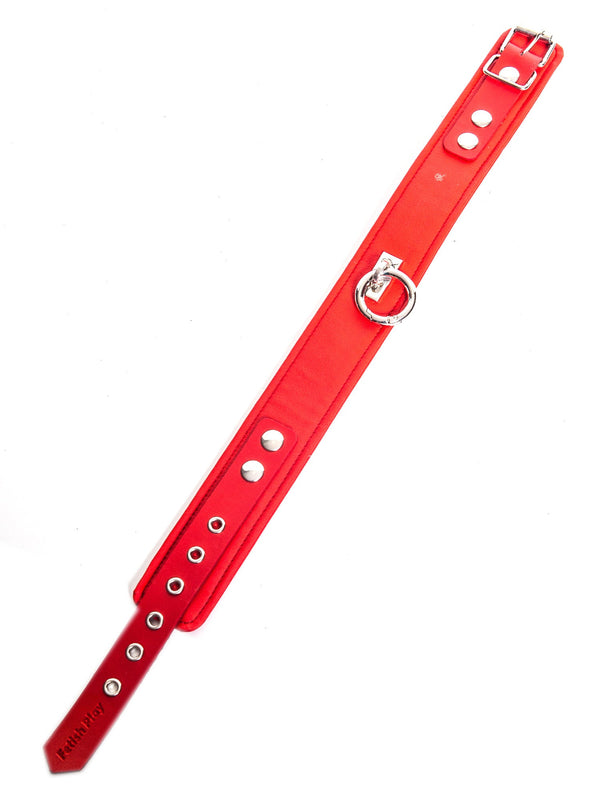 Plain Faux Leather Choker in Red