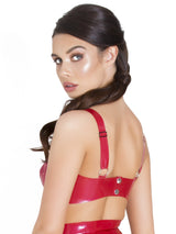 Fire Red Latex Bra - Honour Clothing