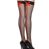 Fishnet Stockings Double Back Seam & Satin Bows - Honour Clothing