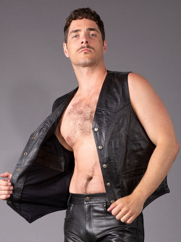 Fully Lined Leather Waistcoat - Honour Clothing