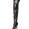 Glossy Black Thigh High Boots - Honour Clothing