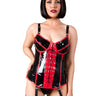 Red Piping PVC Basque - Honour Clothing