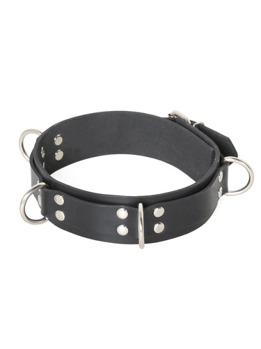 HNRX Thick Latex/Rubber Double Layer Choker With 4 D Rings