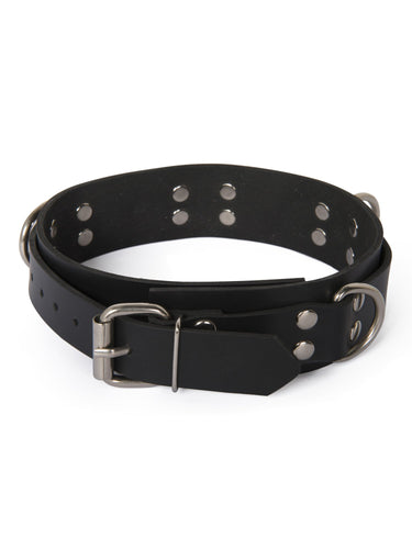 HNRX Thick Latex/Rubber Double Layer Choker With 4 D Rings