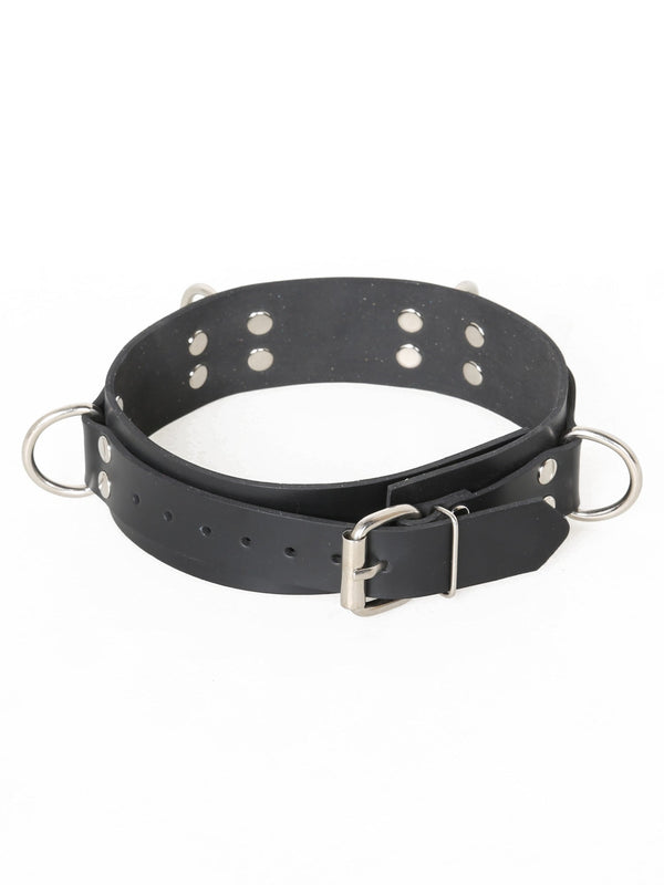 HNRX Thick Latex/Rubber Double Layer Choker With 4 D Rings