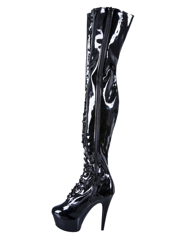 PVC Rosalie Thigh High Boots - Honour Clothing