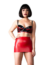 Handcrafted Cherry Latex Mini Skirt - Honour Clothing