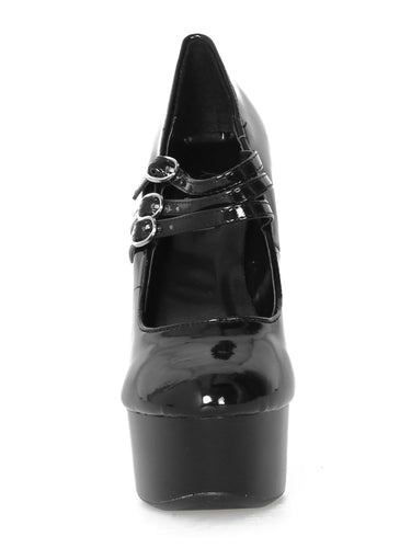 High Gloss Vinyl Black & Red Shoes - Honour Clothing