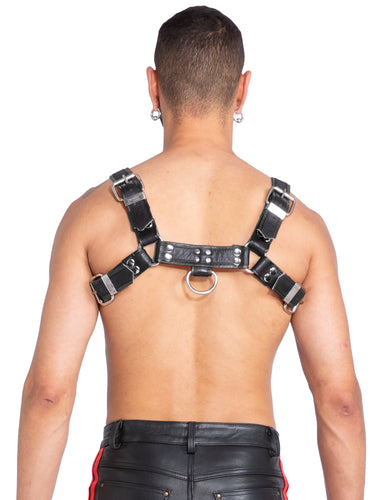 Men's Classic Leather Chest Harness in Black