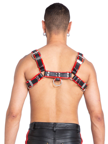 Men's Classic Leather Chest Harness in Black