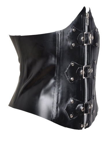 Latex Buckled Underbust Corset - Honour Clothing