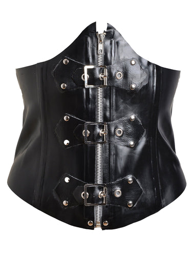 Latex Buckled Underbust Corset - Honour Clothing