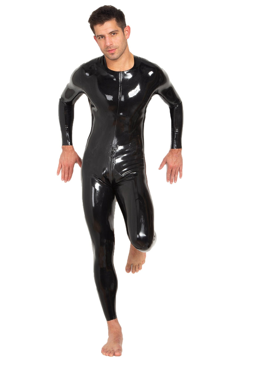 Latex Catsuit Neck Entry With Crotch Zip – Honour Clothing