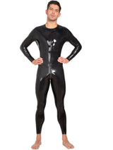 Latex Catsuit Neck Entry With Crotch Zip - Honour Clothing