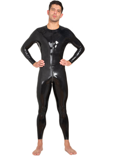 Latex Catsuit Neck Entry With Crotch Zip - Honour Clothing