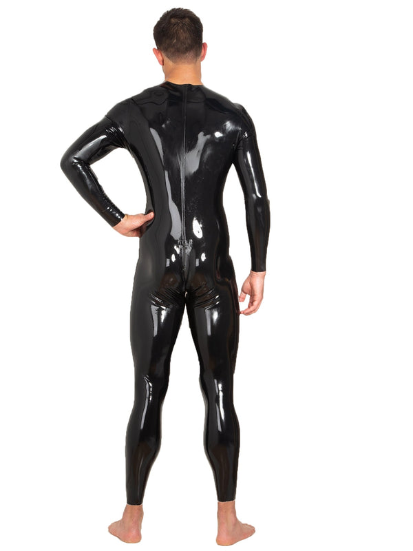 Latex Catsuit Neck Entry With Crotch Zip - Honour Clothing